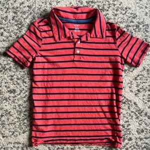 Carter’s Bright Red with Navy Blue Stripes Jersey Polo Shirt Size 10/12
